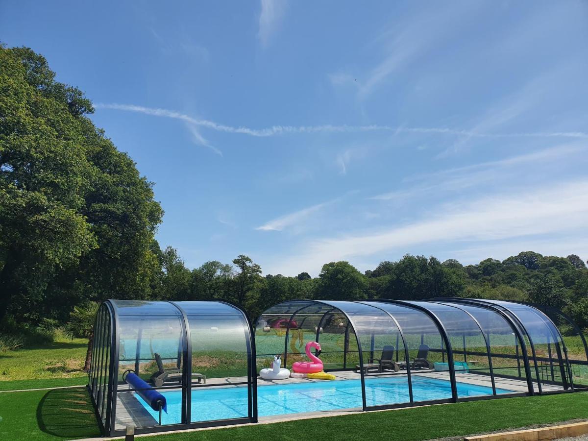 Gites De Maner Ster - Le Frene Piscine Ou Le Chene Piscine Et Spa Privatif Cléden-Poher 外观 照片